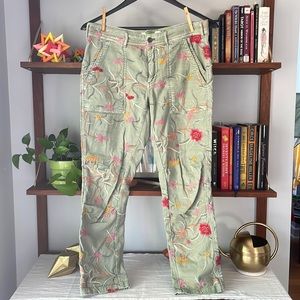 Anthropologie The Wanderer Embroidered Pants size 28 / 6